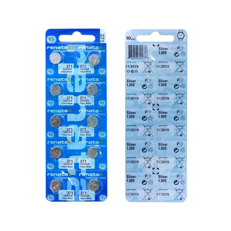 2 шт./лот Renata 371 100% оригинальный новый аккумулятор из оксида серебра для часов