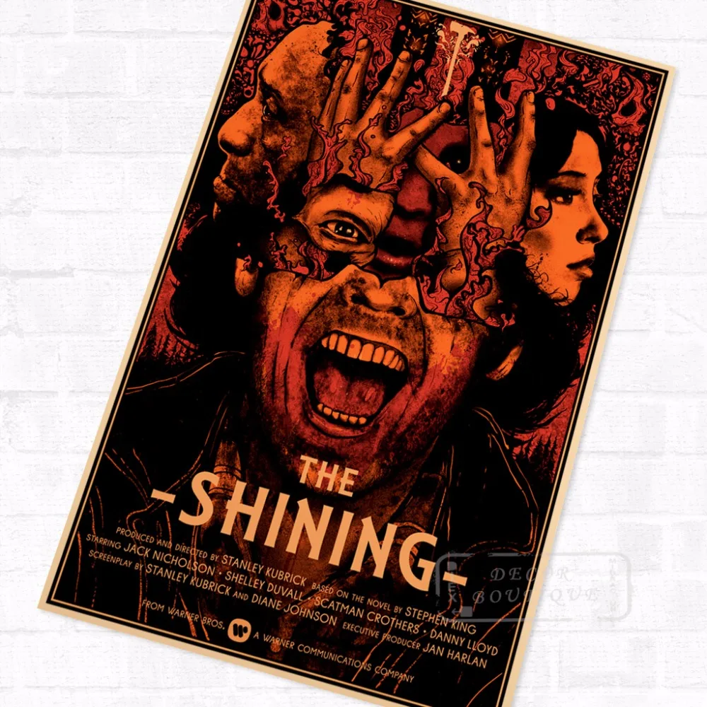 С принтом &quotпоп арт&quot Сияющий фильма ужасов Винтаж плакат в стиле ретро из крафт