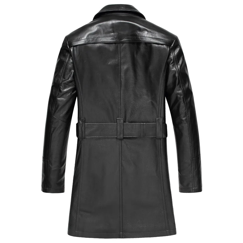 

Autumn Winter Genuine Cow Leather Jacket Clothes Men Plus Size Long Coat Jaqueta De Couro K020-N MY793