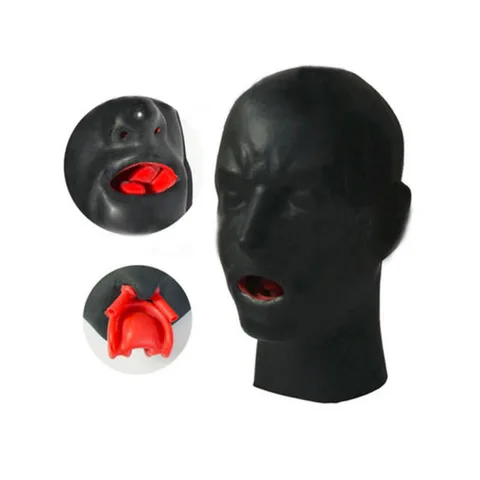 Мужской латексный капюшон, латексный капюшон с короткой трубкой для носа, оболоченная латексная резиновая маска, фотобленда (голова около размера 59-63 см)