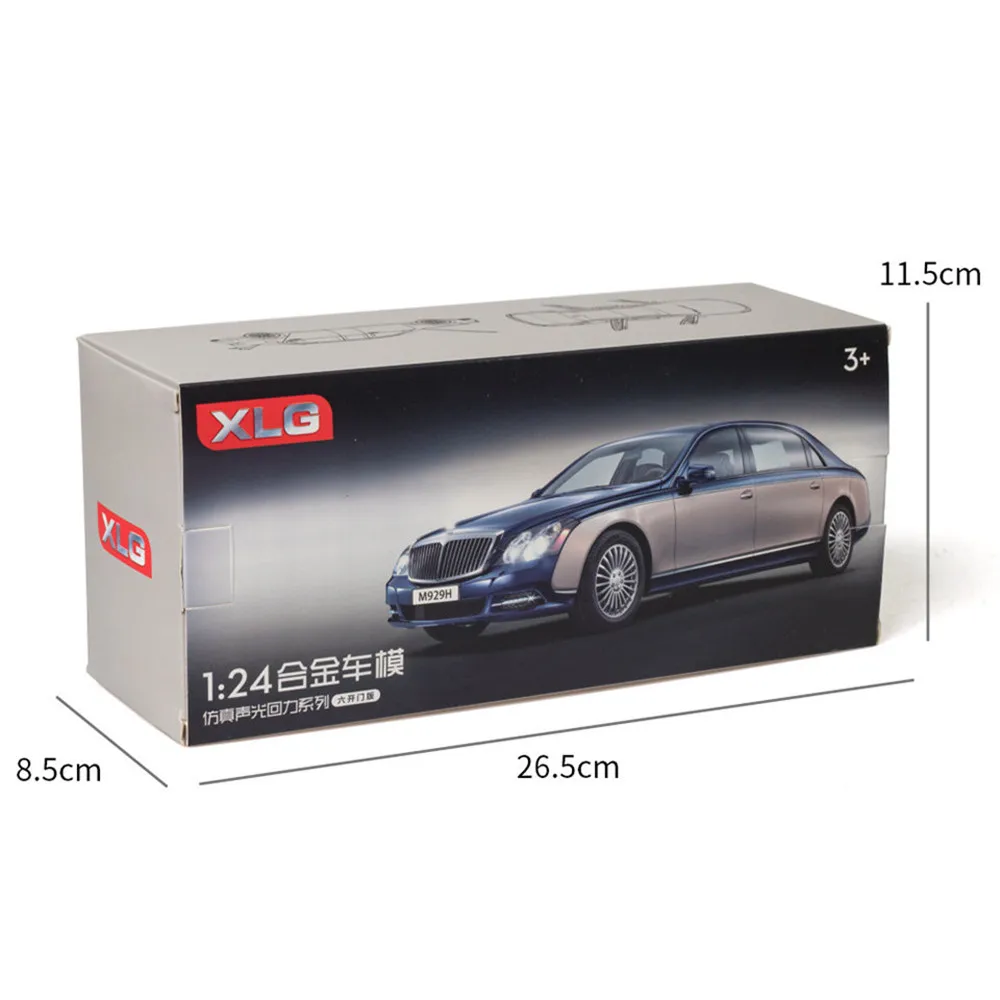 

1:24 Car Model Maybach 62S Alloy Car Sound Light Pull Back Shock-resistant Children Toy Exquisite Decoration Simulation Boy Gift