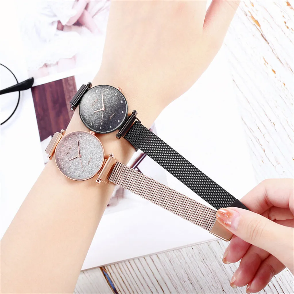 

2021 watch for womenHot Sale Women Magnet Buckle Gradient Color Watches Luxury Ladies Fashion Female Wristwatches For Gift Clock