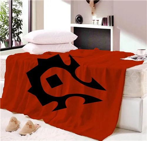 Style 2 Cartoon World of war For The Horde Alliance Blanket Mat Bedspread Soft Fleece Throw Blanket Sofa Soft Winter Cosplay - Цвет: Style 2