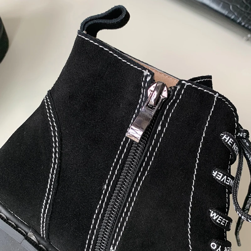 Ботильоны из натуральной коровьей замши сезон осень-зима однотонная женская