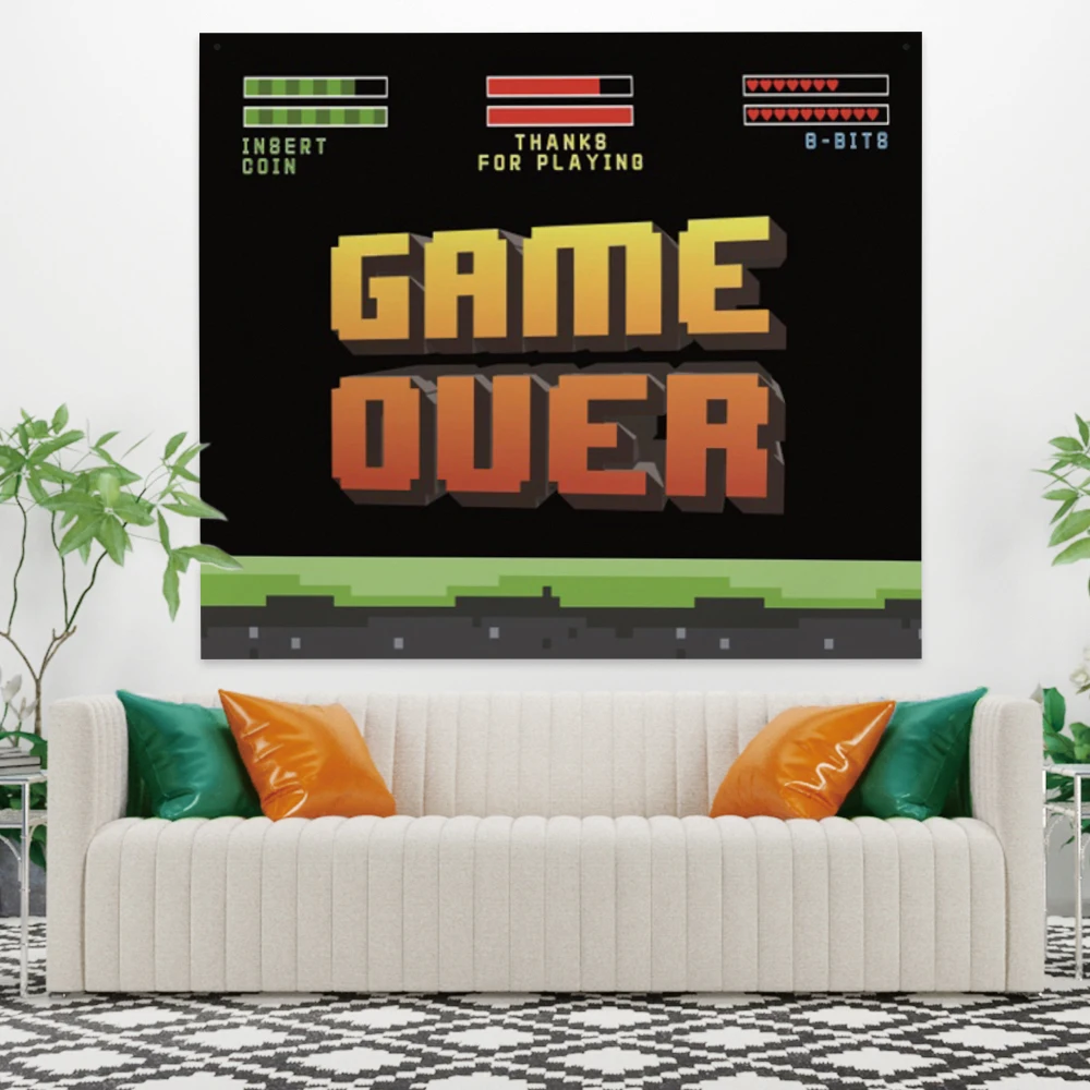 Игры OVER гобелены с узором буквенным принтом на английском языке гобелен в стиле