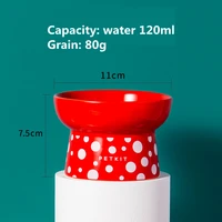 pet bowl lovely pet feeder bowl cartoon high foot single mouth skidproof ceramic dog cat food bowl pet products drinking bowl