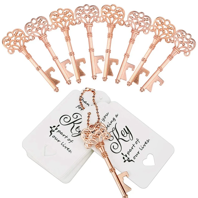 

60Set Key Bottle Openers,Key Bottle Opener with Escort Card Tag and Key Chains for Wedding Favors Engagement/Christmas