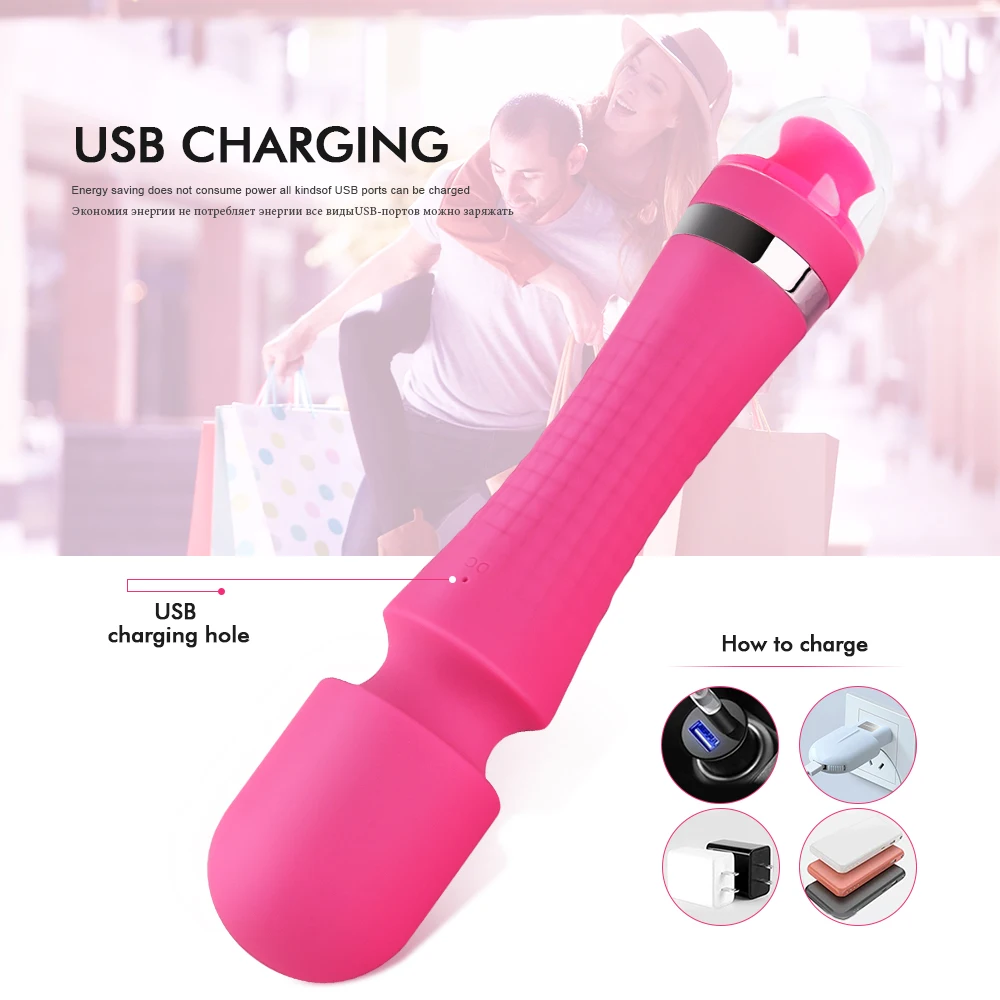 10 скоростей AV вибратор для женщин Волшебная палочка массажер секс-товары USB
