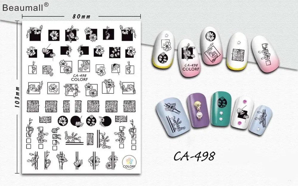 Элегантный цветочный Лак для ногтей задний клей деколь декорации наклейка