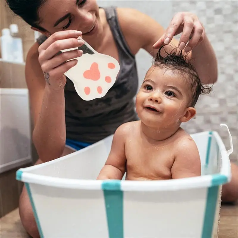 

2pcs Adorable Cartoon Paw Baby Bath Towels Kids Toddler Kids Bath Scrubber