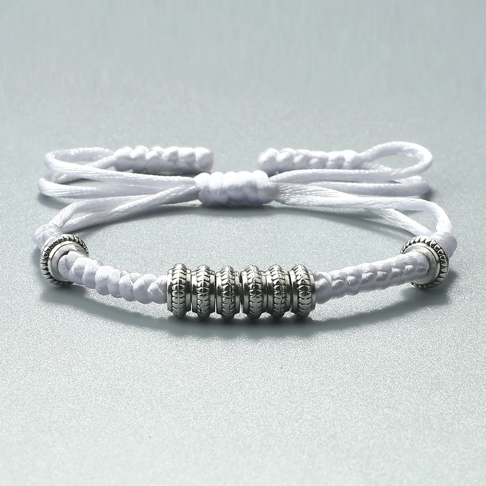 Тибетский плетеный браслет с бусинами золотого цвета красная и Черная веревка