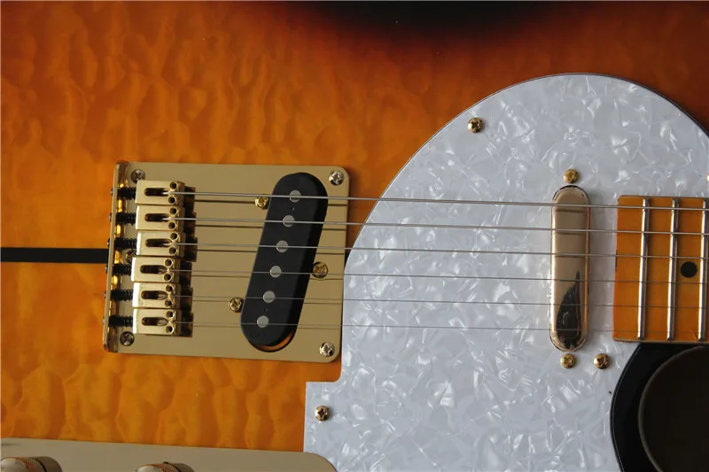 Custom Shop Новое поступление с головой собаки подписи Sunburst электрогитара золотой