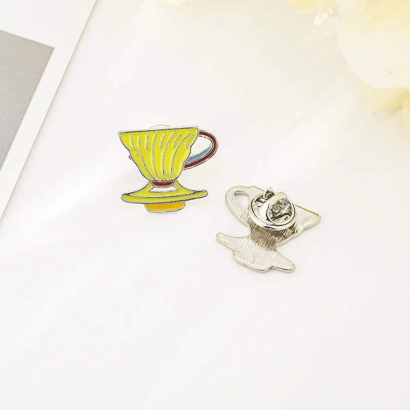 Лидер продаж брошь в виде кофейной чашки мультяшном стиле креативная ретро