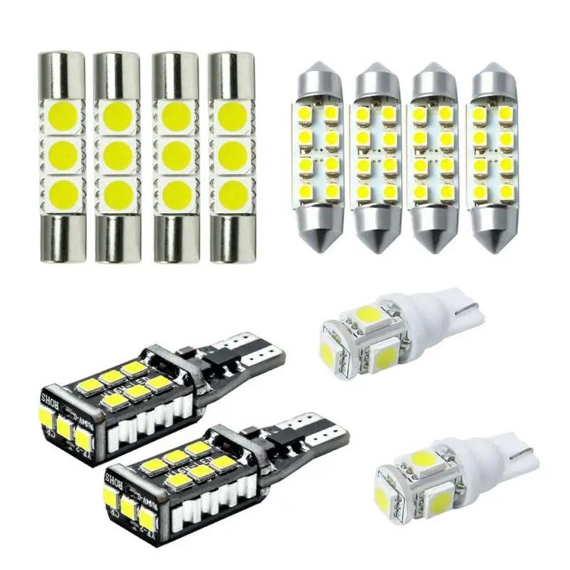 

12 Stks/set Voor Chevy Silverado 1500 2500 2007-13 Wit Interieur Led Klaring Licht Combinatie Indoor Leeslamp