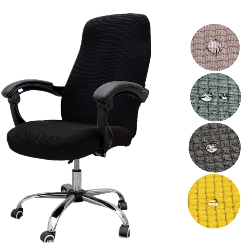 

Plaid Thickened Waterproof Rotating Office Computer Chair Cover Flexible Conjoined Armrest Seat Chair Cover funda silla oficina