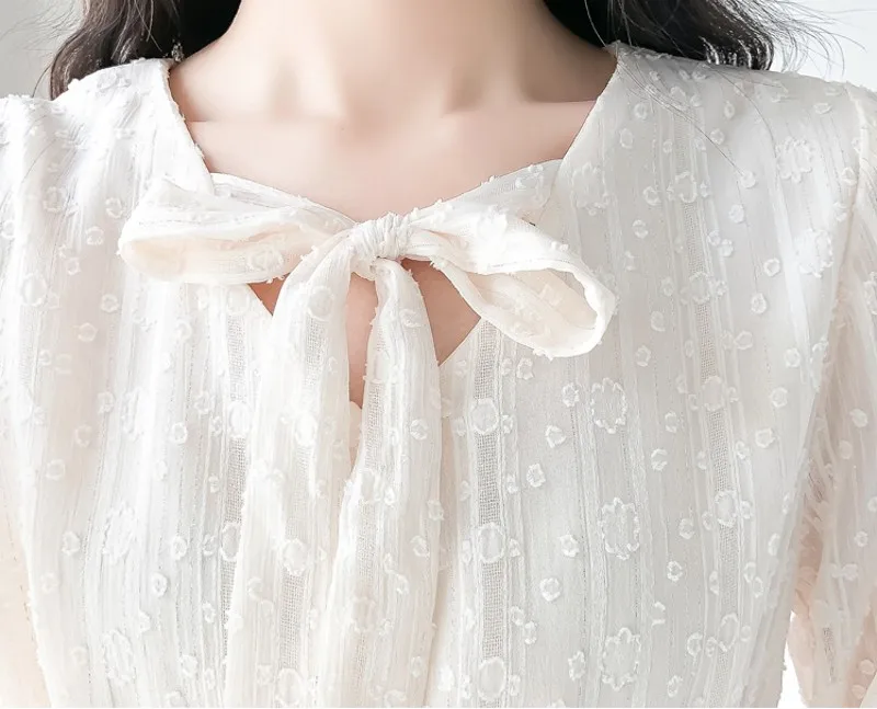 

2021 spring summer fashion casual V-neck long sleeve jacquard embroidered casual dress
