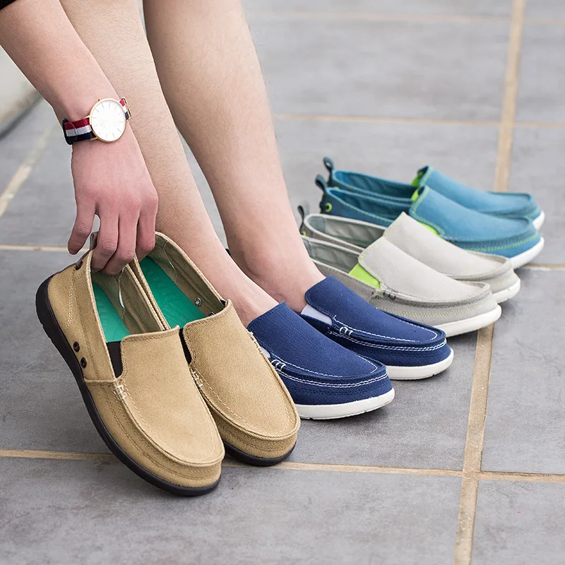 2019 Spring Autumn Canvas Shoes Men Lightweight Breathable Casual Comfortable Loafers Lazy Driving Walking Footwear | Обувь