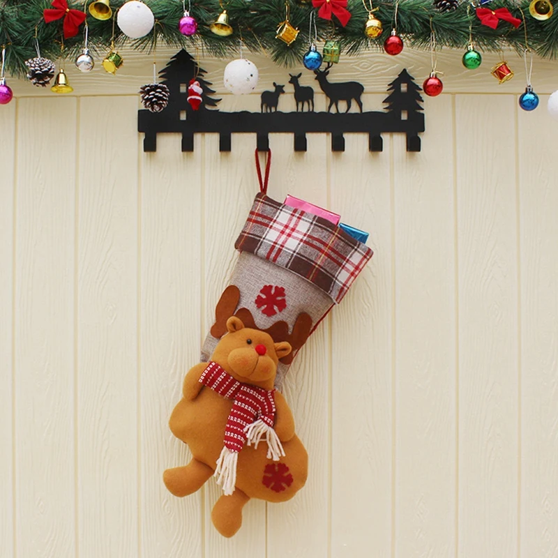 

3Pcs Christmas Tree Hanging Party Tree Xmas Decor Christmas Stocking Gift Candy Bags Lovely Gift Bag for Children 59cm