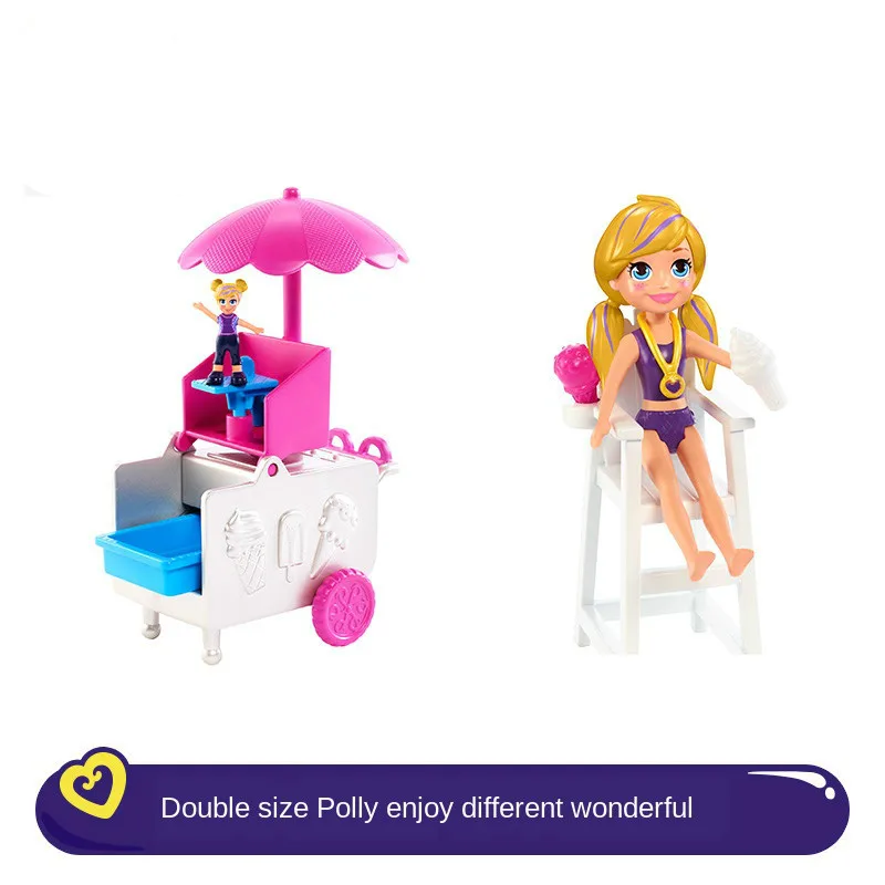Оригинальный MATTEL Polly карманная девушка фото скрытый мир сюрприз коробка сокровищ