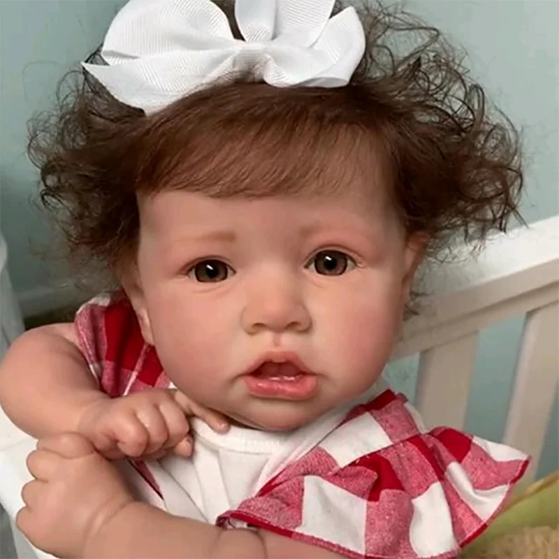 55 см Силиконовая Возрожденный ребёнок игрушка реалистичные кривой рот Reborn Baby Doll