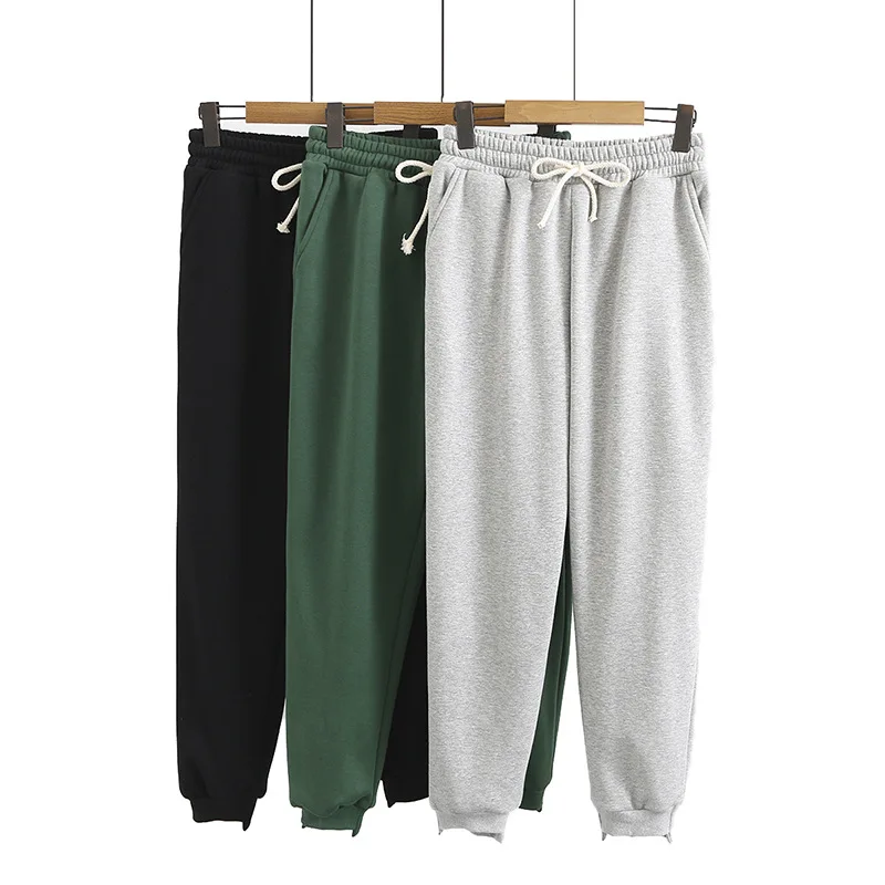

New Ladies Autumn Winter Plus Size Long Sports Pants For Women Large Loose Gray Velvet Keep Warm Thick Trousers 3XL 4XL 5XL 6XL