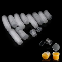 100pcs 25ml small plastic disposable sauce cups plastic disposable sauce cups with lid food storage containers boxes drop ship