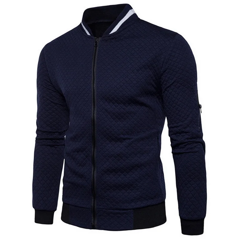 dark blue2 Лидер продаж, мужские одноцветные Классические Куртки-бомберы больших размеров, Мужская демисезонная верхняя одежда, мужская ветровка, куртки больших размеров 5XL, пальто - Цвет: dark blue2