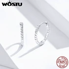 Серьги-кольца женские из серебра 925 пробы, с геометрическим узором