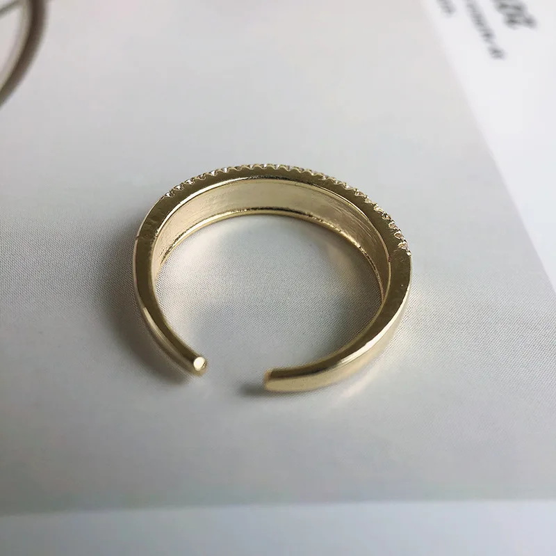 

Index finger ring for women fashion golden pearl opening cold wind Korean niche design wedding ring jewelry gift