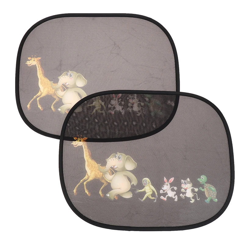 

2Pcs Car Sun Shade Zoo Animal Window Shade Creative Design Car Window Shade