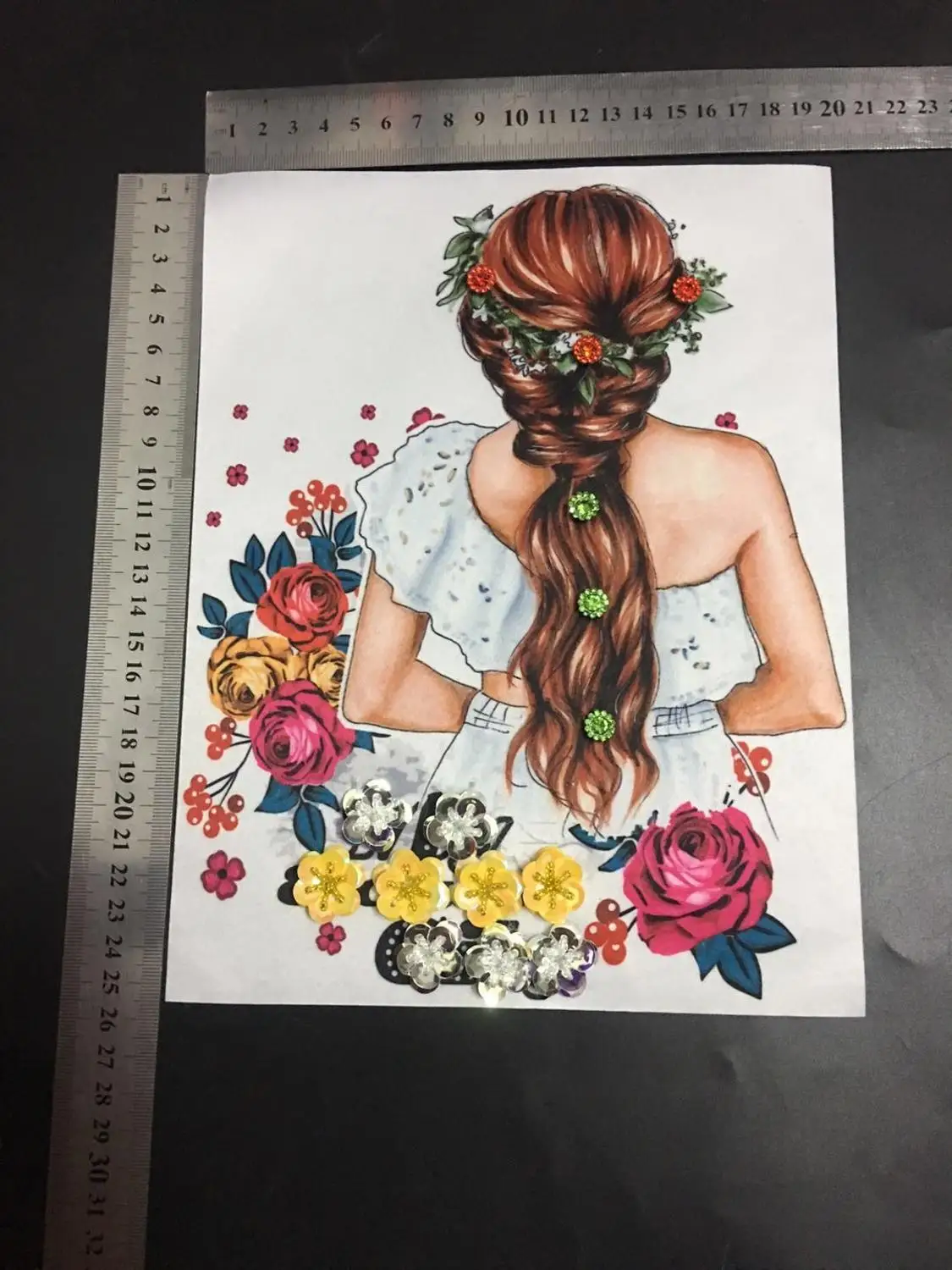 Украшение стразы из бисера красивая винтажная вышитая аппликация модное