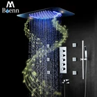 Светодиодсветодиодный Душевая система M Boenn, дождевая душевая панель высокого давления, музыкальная Лейка Водопад, смесители для ванной комнаты, термостатический клапан