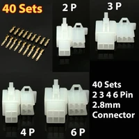 40set 8mm 2 3 4 6 9 pin automotive electrical terminals plug motorcycle ebike car male female cable connector terminal kits