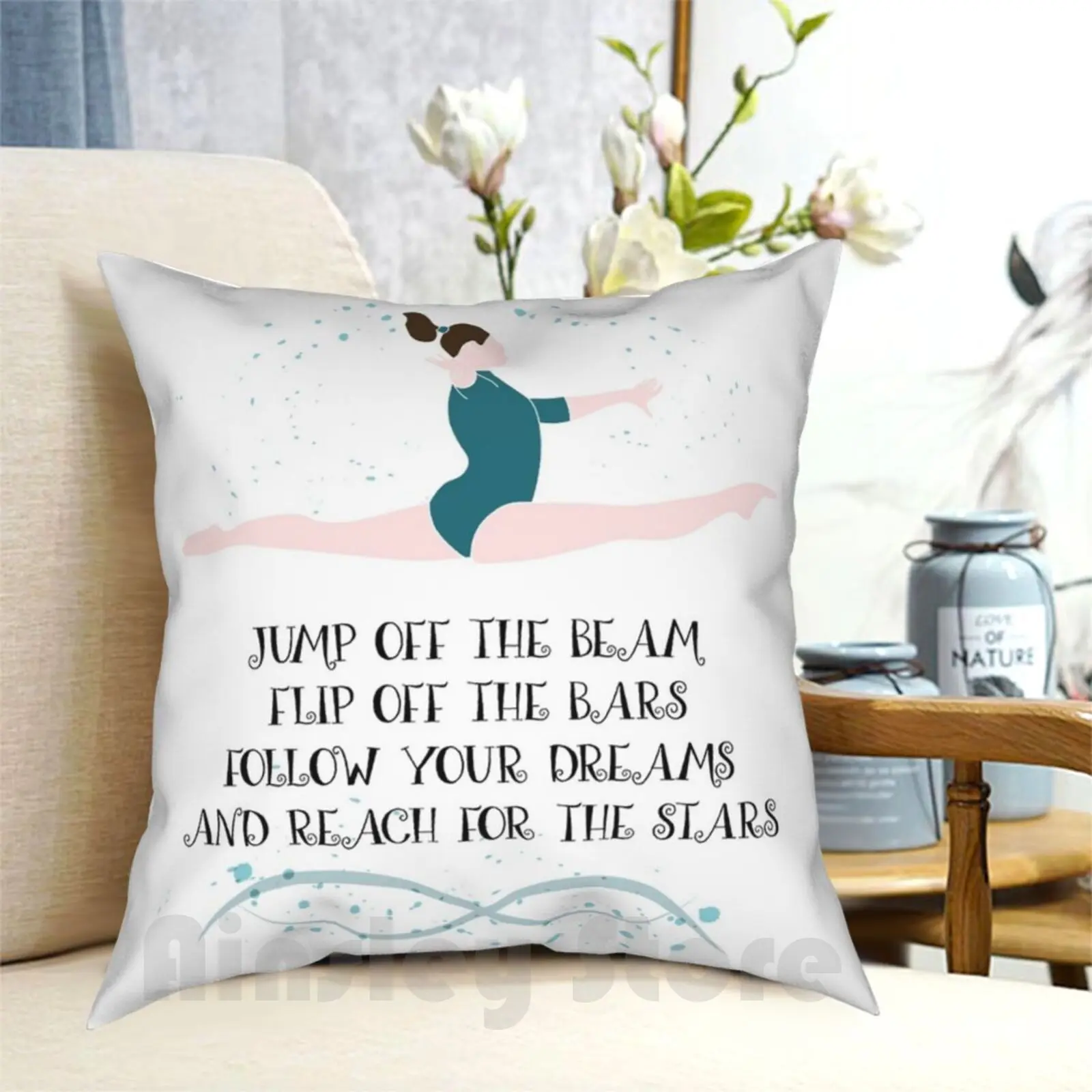 

Gymnastics Quote Pillow Case Printed Home Soft Throw Pillow Gymnast Gymnastics Sport Athlete Sports Quote