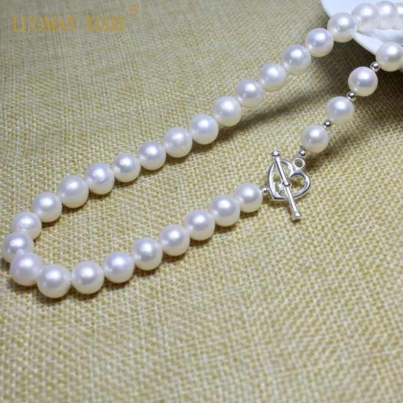 

Wholesale AAAA White Round Natural Pearl Necklace Natural Round Pearl Jewelry for Women Girls Gift