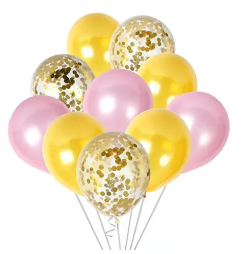 10 шт. 12 дюймов розовое золото конфетти латексные Наборы Шаров Baby Shower DIY Любимое