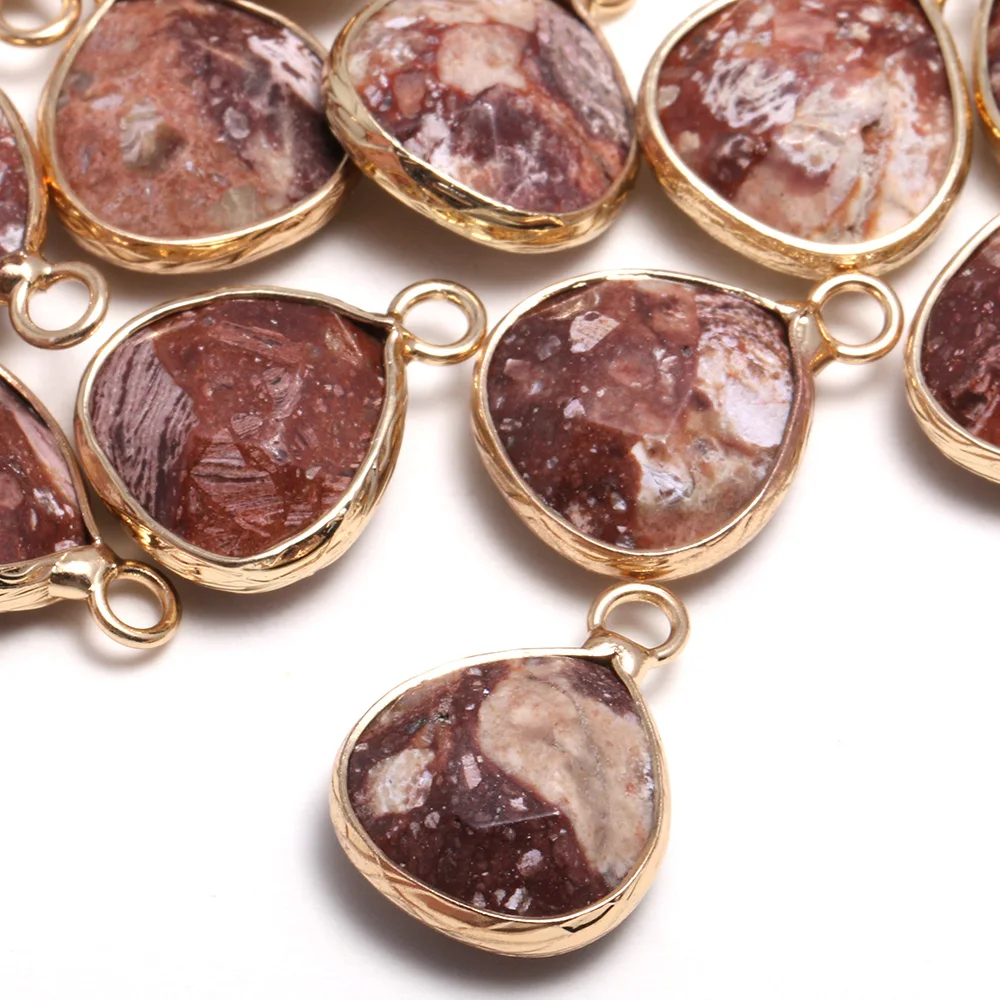 

Natural Stone Faceted Medical Stone Pendants Water drop shape Charms for Jewelry Making Diy earring necklace accessories