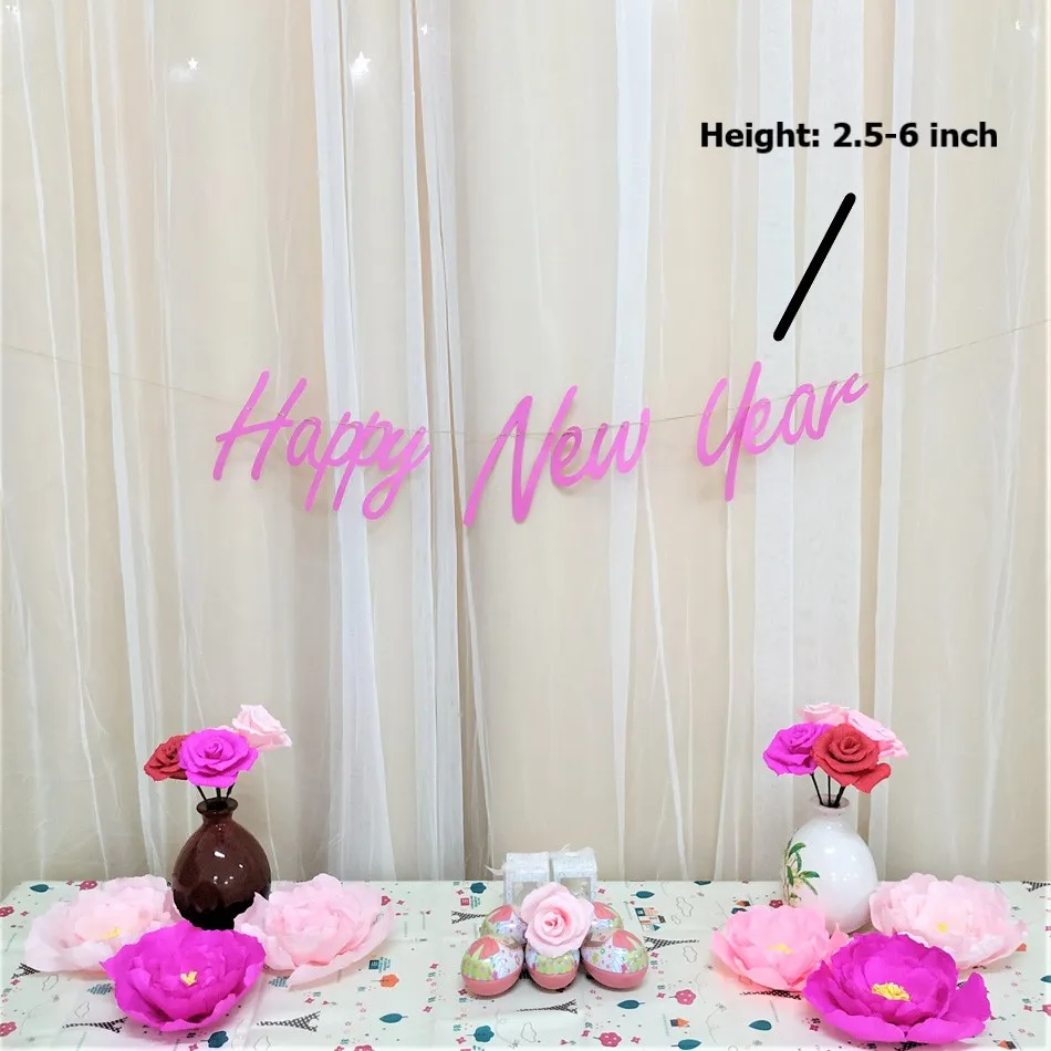 

Счастливый новый год баннерная карточка в наличии буквы вечерние украшения фон Декор гирлянда для развешивания персонализированные 2,5-6 дю...