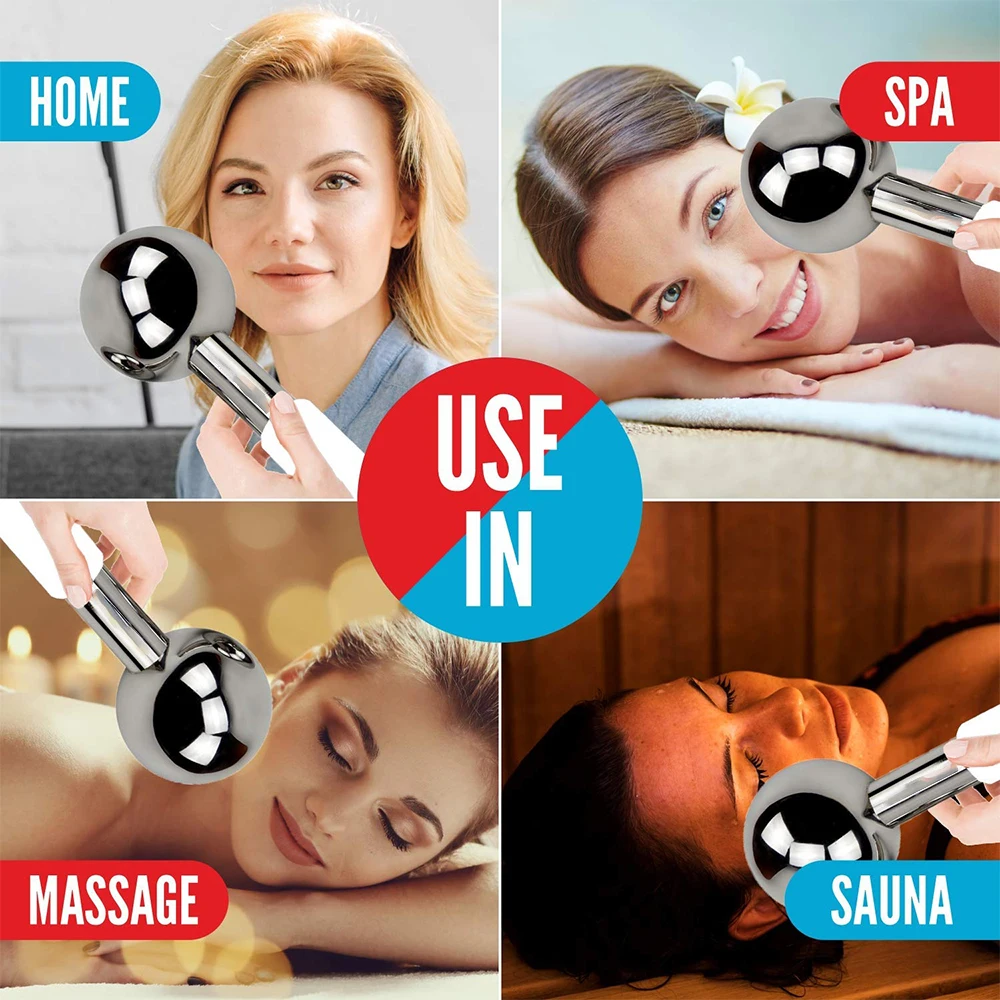 2 шт. роликовый массажер для лица из нержавеющей стали| |