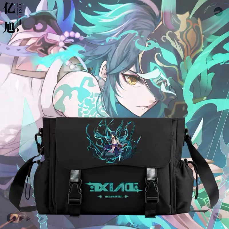 

Cool Anime Genshin Impact XIAO Canvas Harajuku Shopper Large Capacity Swagger Classic Single Shoulder Bag Cosplay Accessories