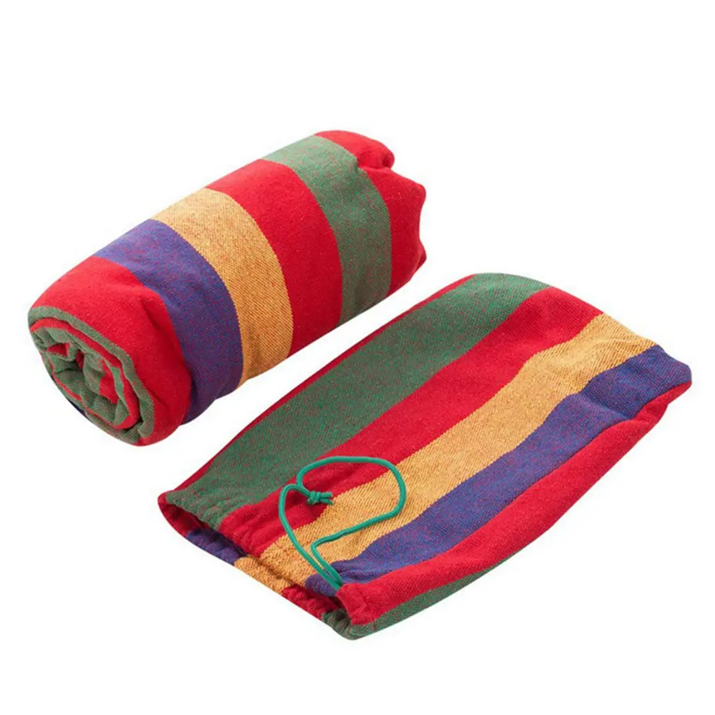 

1PCS 280x80cm Portable Hammock Outdoor Hammock Garden Sports Home Travel Camping Swing Canvas Stripe Hang Bed Hammock Red&Blue