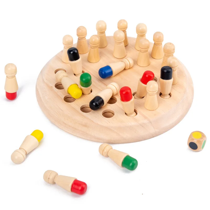 

Kids Wooden Memory Match Stick Chess Fun Color Game Board Puzzles Educational Toys Cognitive Ability Learning Toys for Children
