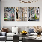 Скандинавская Настенная картина, красочная картина маслом на дереве, печать на холсте, художественный плакат, холст с деревом жизни, картина для декора гостиной