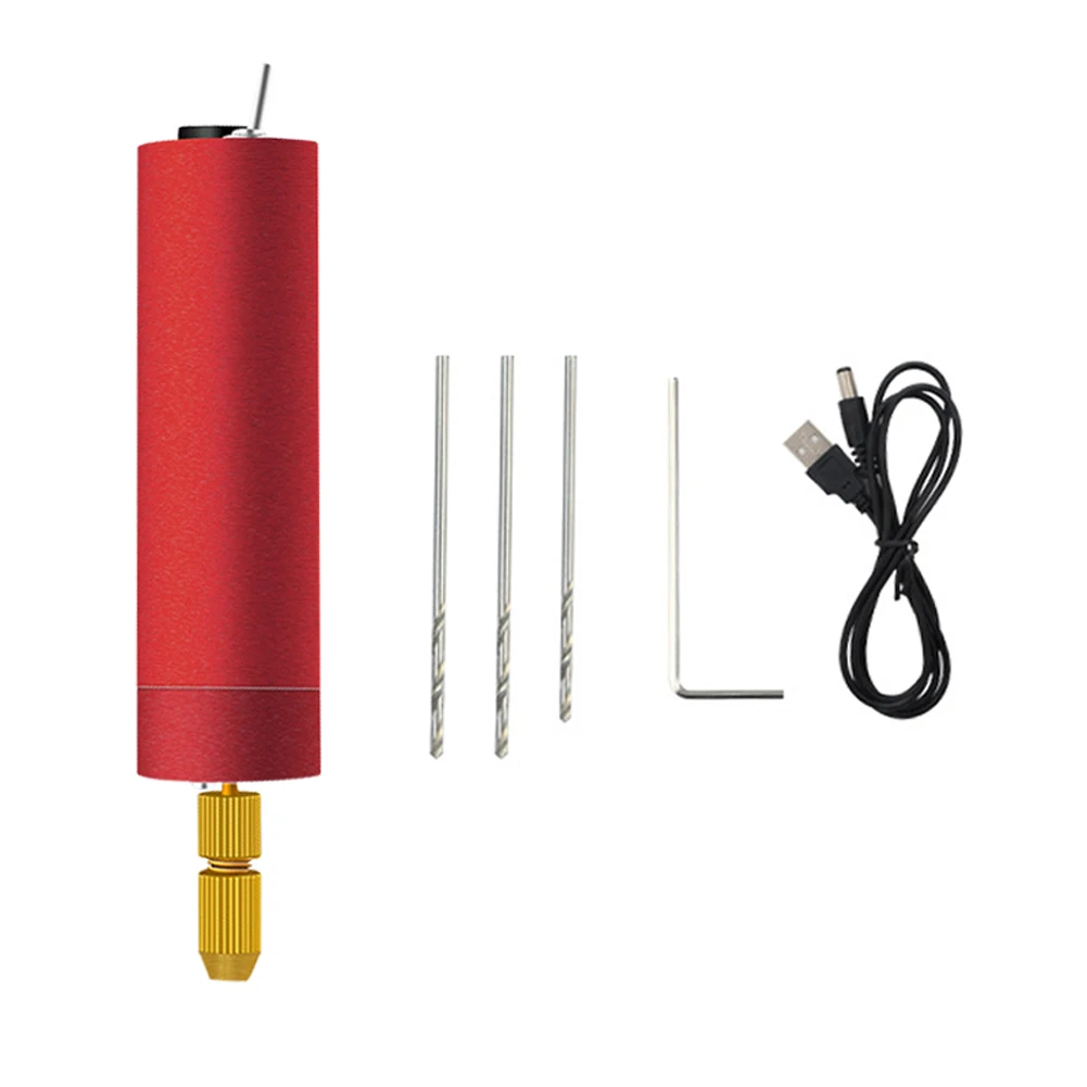 

USB Multi-fonction Home Manual DIY Mini Electric Drill Pearl Bodhi Punching Tool 0.8~1.2mm Clamping Ranges Utility Drill Tool