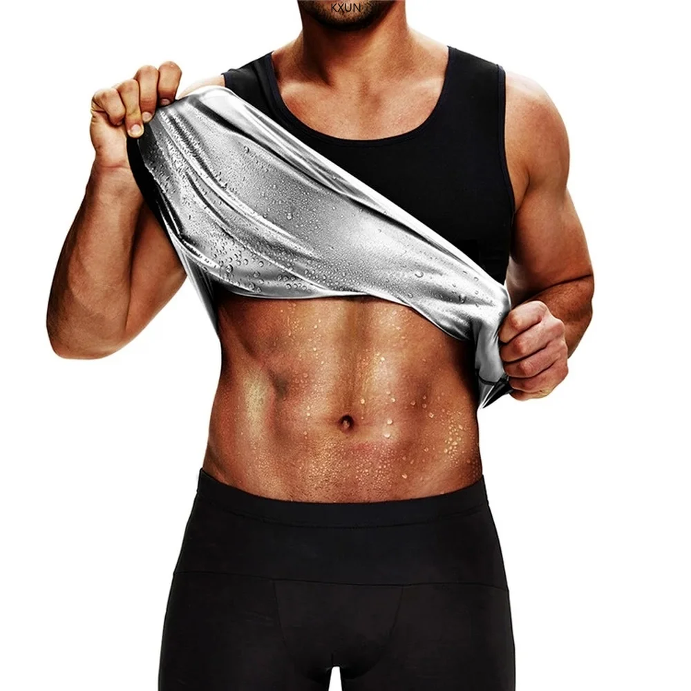 Men's Sweat Body Shaper Waist Trainer Sauna Vest  Zipper Polymer Premium Workout Shirt Slimming Gym Corset Top Shapewear