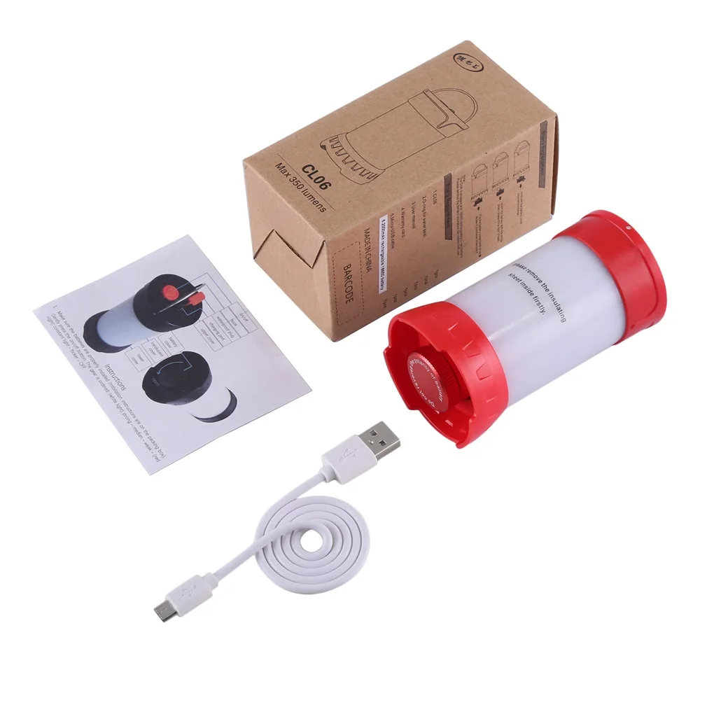 

Водонепроницаемый дорожный фонарь HBD-CL06 с USB-зарядкой, 3 цвета