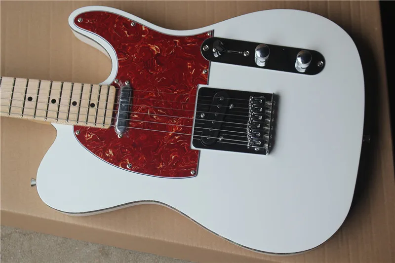 

Китайская гитарная фабрика под заказ, новинка, обвязка, 6 струн, белая электрическая гитара с хромированным креплением, бесплатная доставка