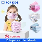 Одноразовая детская маска для лица, 20-200 шт., Детские маски с мультяшным принтом, 3-слойная Нетканая маска, маска для детей