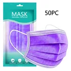 50 шт одноразовые Facemask печати полосой лицо шарф пыль Личная Facemask 3 слойные петли уха