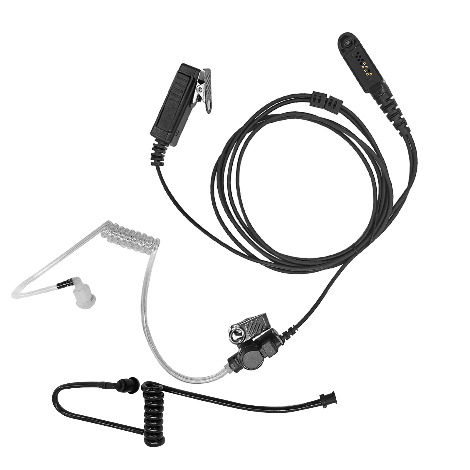 2 Wire Air Covert Acoustic Tube Surveillance Earpiece Headset with PTT for Motorola Radio